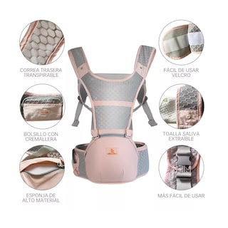 Foto 2 | Cangurera Portabebé Mochila Multifuncional Con Asiento Eo Safe Imports Esi-18210 Multicolor