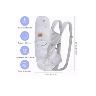 Foto 3 | Cangurera Portabebes Mochila Ergonomica Multifuncional Eo Safe Imports Esi-18206 Gris