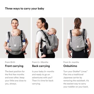 Foto 4 | Portabebés Stokke Limas Carrier Flex Black Ocs 4-20 Kg Negro - Venta Internacional