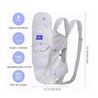 Foto 3 | Cangurera Portabebes Mochila Ergonomica Multifuncional Eo Safe Imports Esi-18206-1 Gris