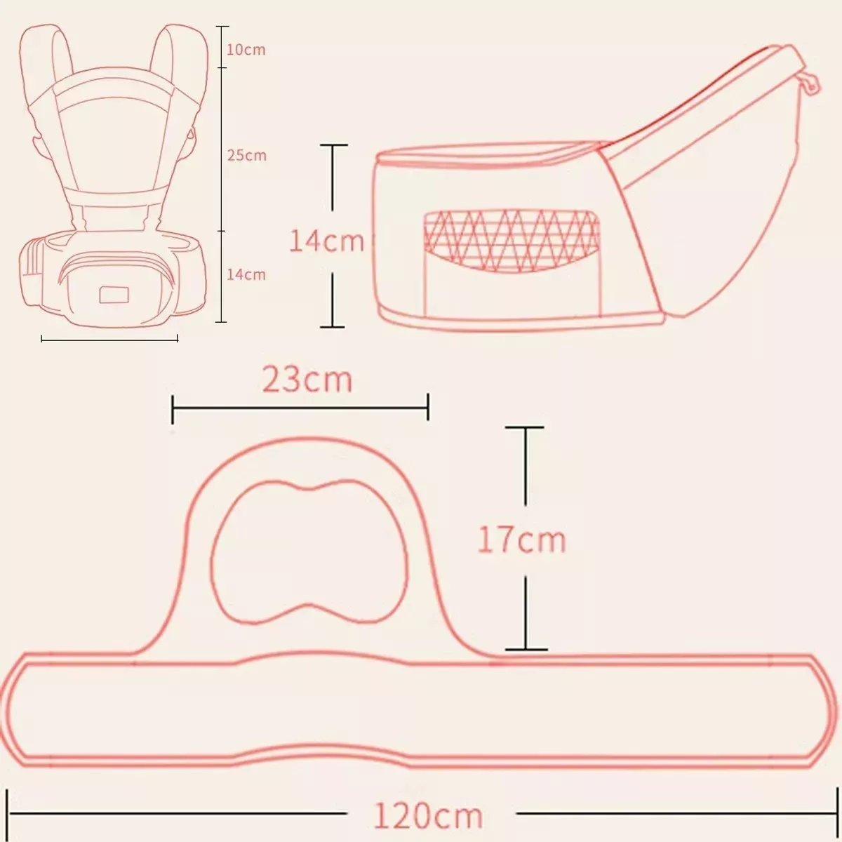 Foto 4 pulgar | Language Cangurera Portabebés Ergonómica Para Bebés De 3 A 18 Meses Eo Safe Imports Esi-17072-1 Naranja