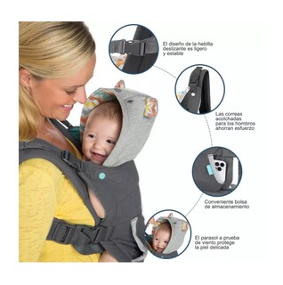Foto 2 | Canguros Bebés Mochila Ergonómica Porta Bebe 0-36 Meses Belug Gris