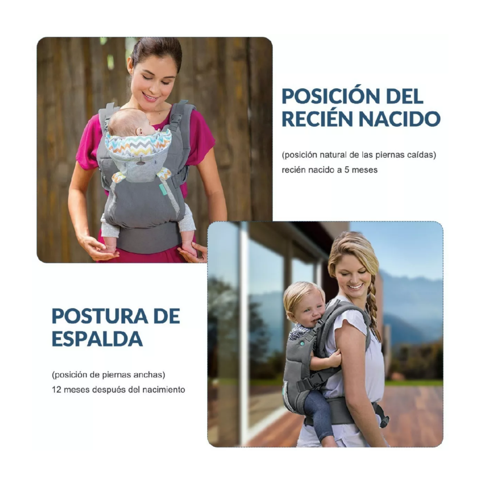 Foto 4 pulgar | Canguros Bebés Mochila Ergonómica Porta Bebe 0-36 Meses Belug Gris