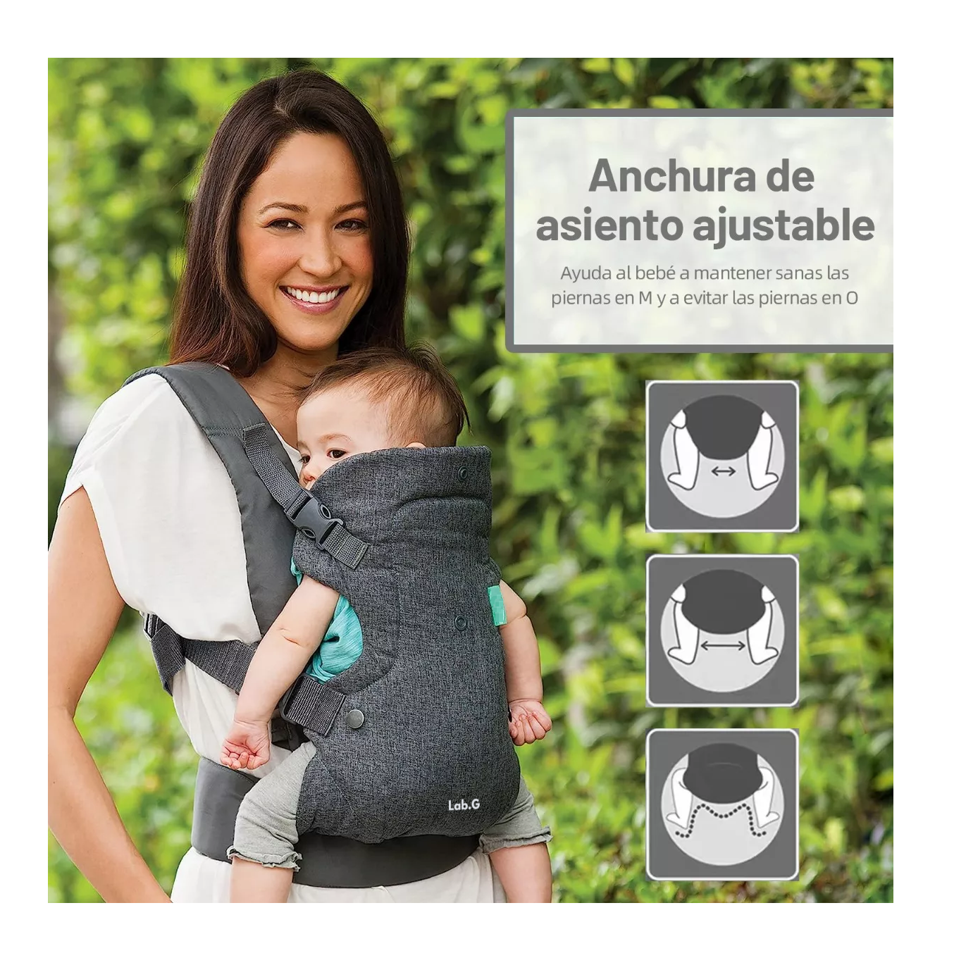 Foto 5 pulgar | Canguro para Bebé Portabebés Mochila Ergonómica 4 en 1 Gris