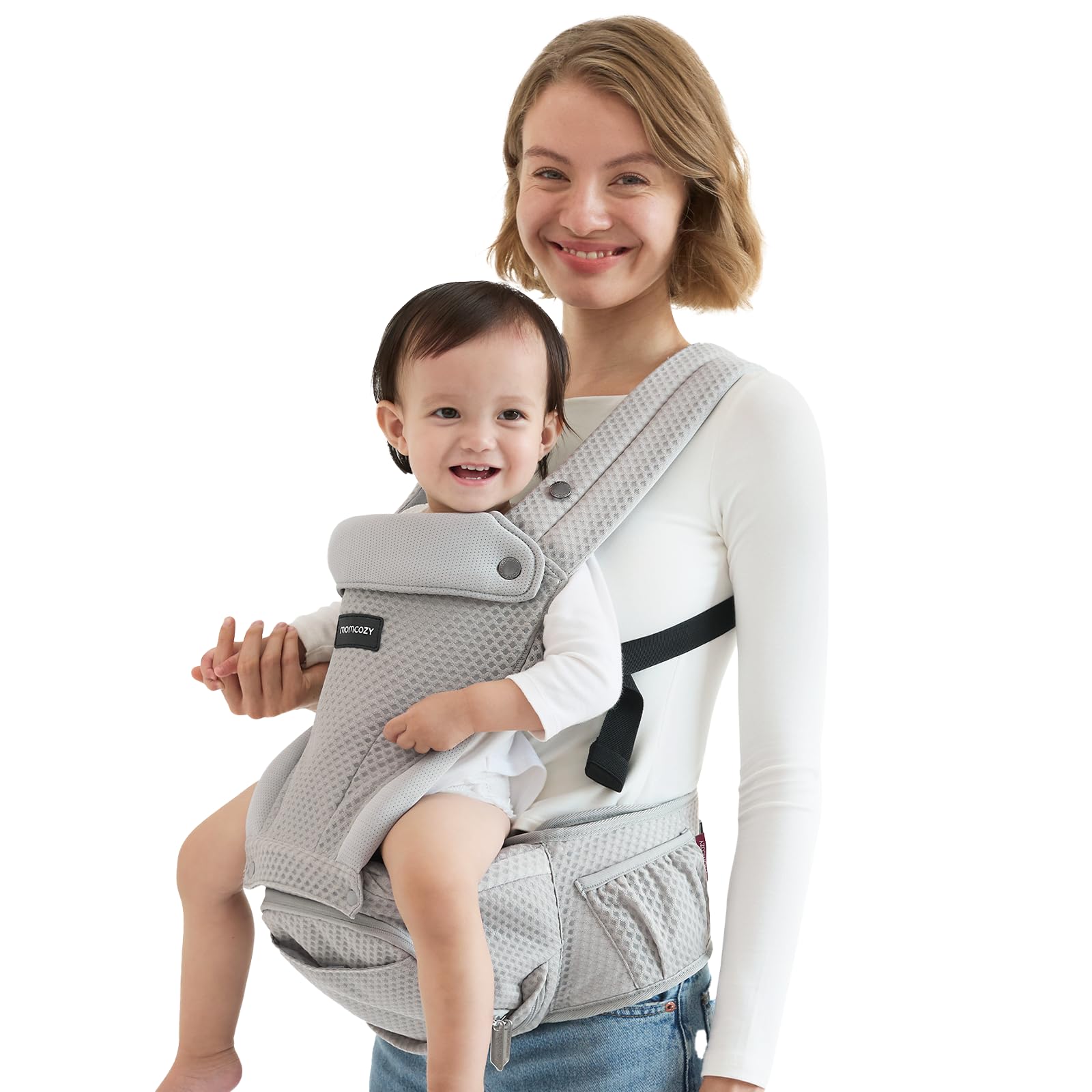 Portabebés Momcozy 2 En 1 20 Kg Airmesh Grey - Venta Internacional $3,198