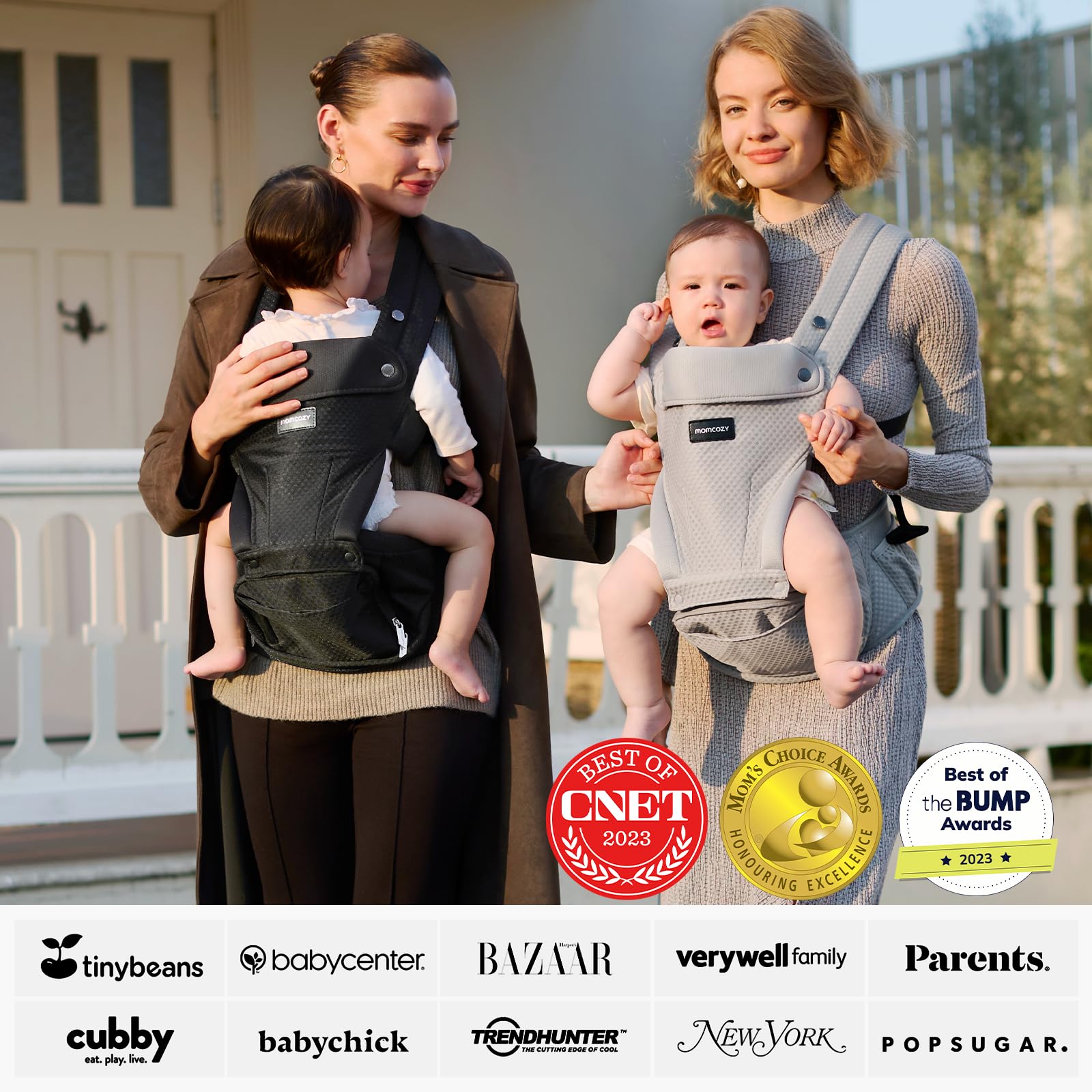 Foto 6 pulgar | Portabebés Momcozy 2 En 1 20 Kg Airmesh Grey - Venta Internacional