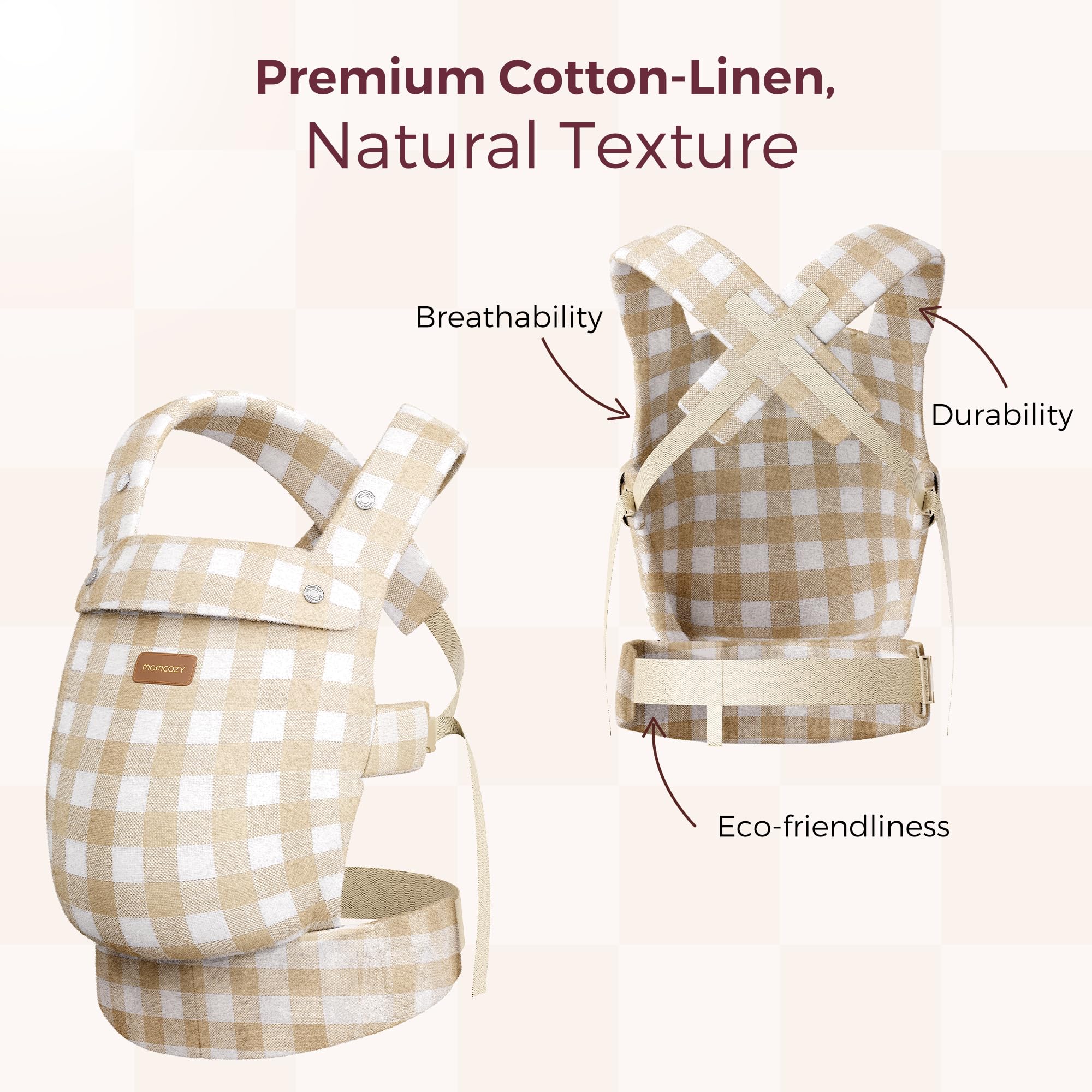 Foto 4 pulgar | Portabebés Momcozy Lino de Algodón 3 Etapas 3,5-20 Kg - Venta Internacional