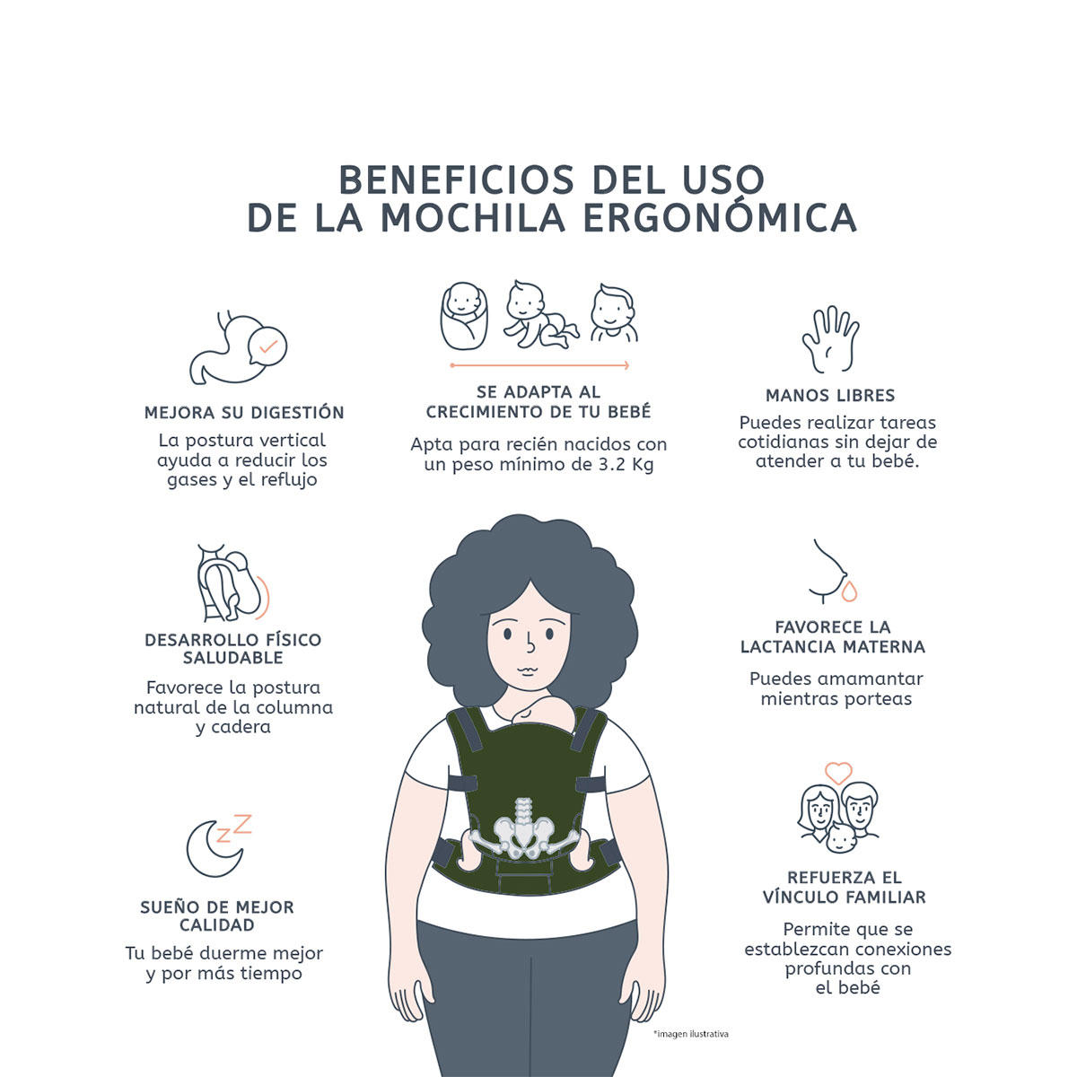 Foto 8 pulgar | Portabebé Ergonómico Gabardina Lisa La Rebozería Nukú