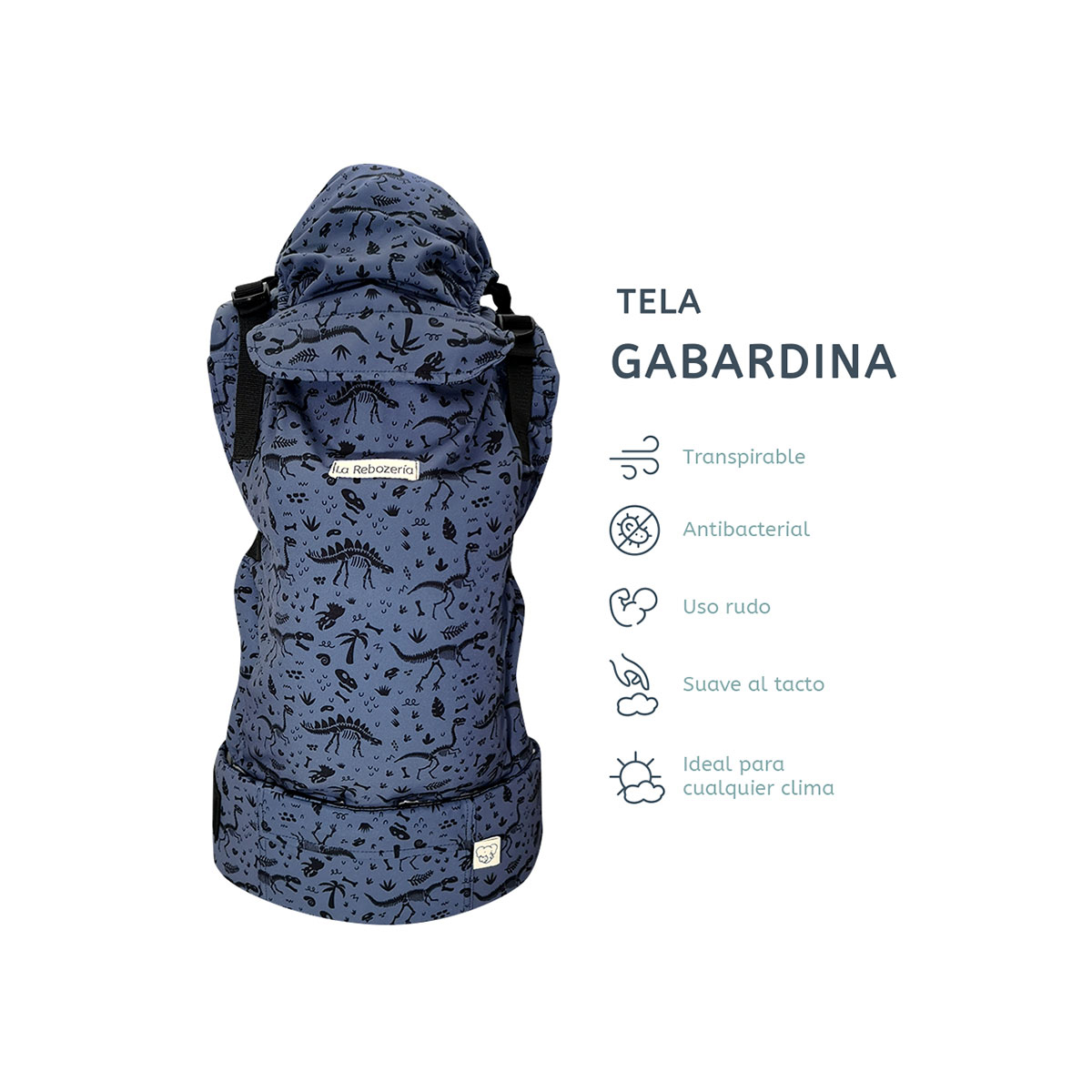 Foto 6 pulgar | Portabebé Ergonómico Nukú Gabardina La Rebozería Bebé