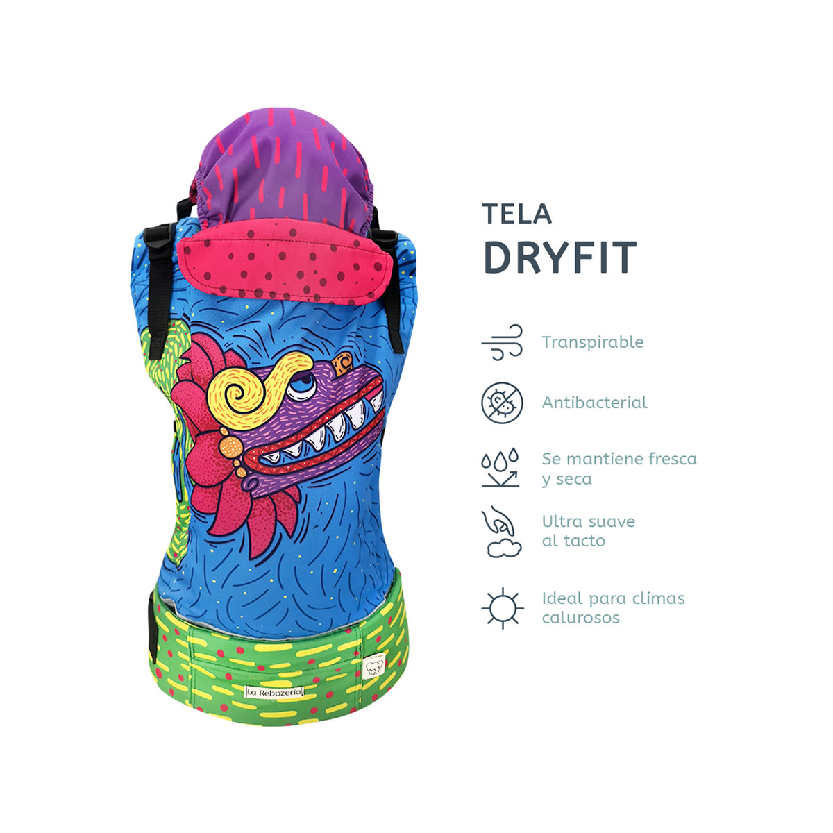 Foto 5 | Portabebé Ergonómico La Rebozería Nukú Dryfit Bebé