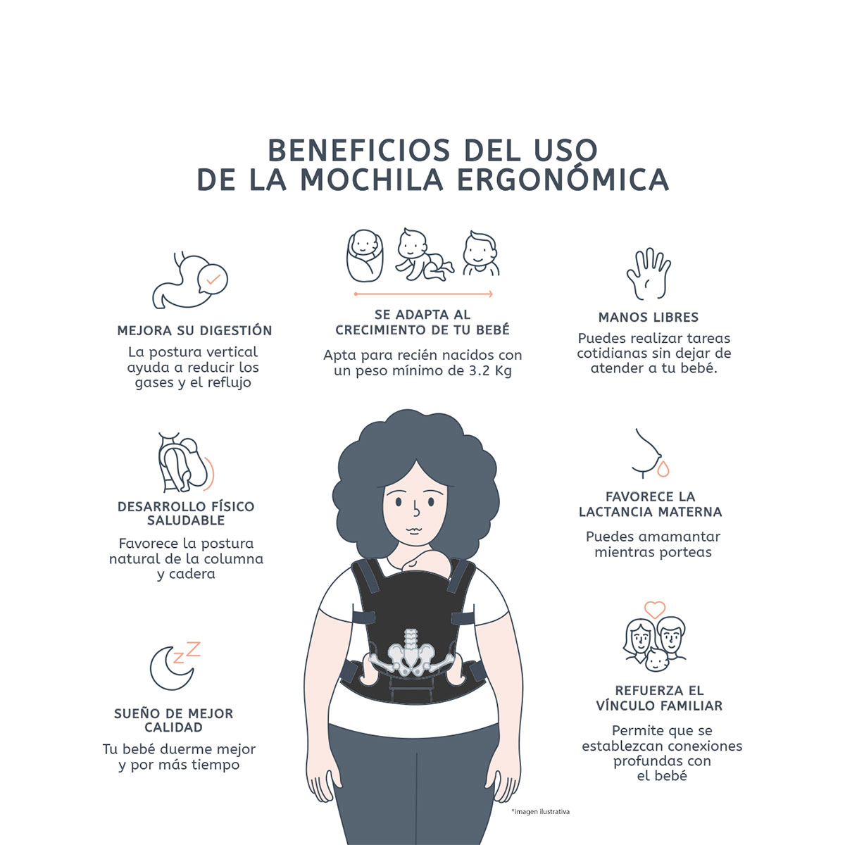Foto 7 pulgar | Portabebé Ergonómico Gabardina Lisa La Rebozería Nukú