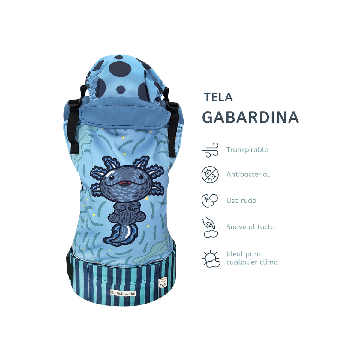 Foto 6 pulgar | Portabebé Ergonómico Nukú Gabardina La Rebozería Bebé