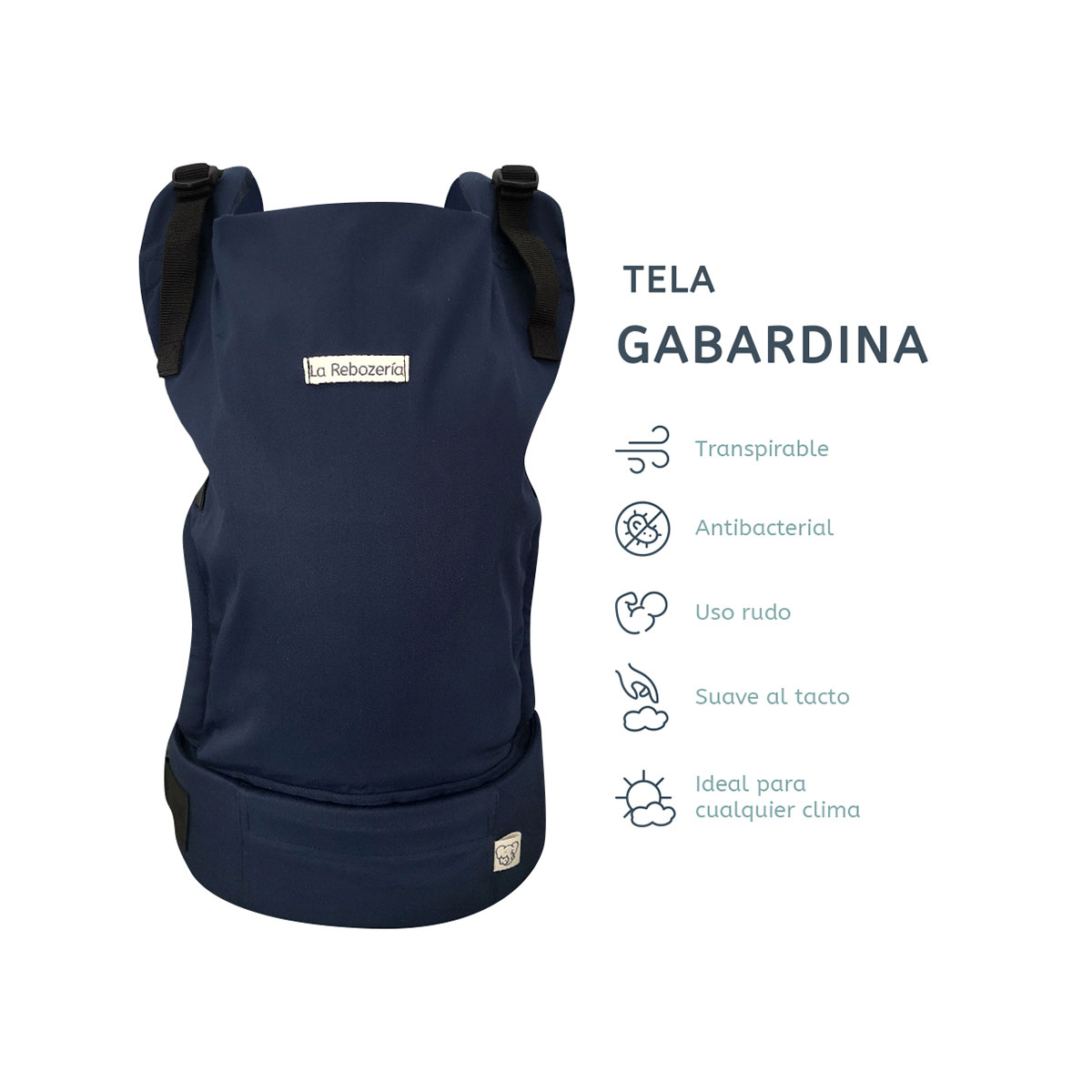 Foto 6 pulgar | Portabebé Ergonómico Gabardina Lisa La Rebozería Nukú