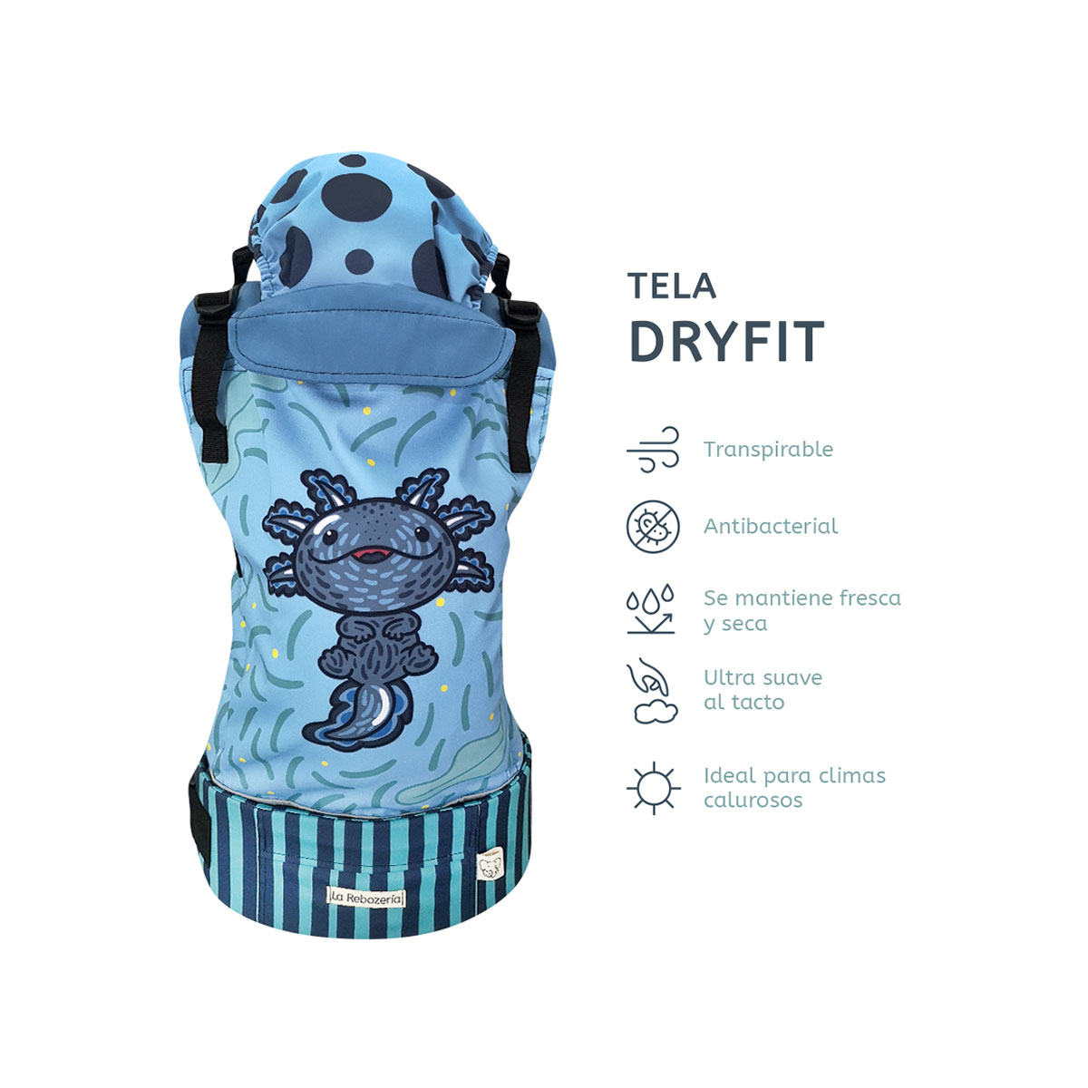 Foto 6 pulgar | Portabebé Ergonómico La Rebozería Nukú Dryfit Bebé