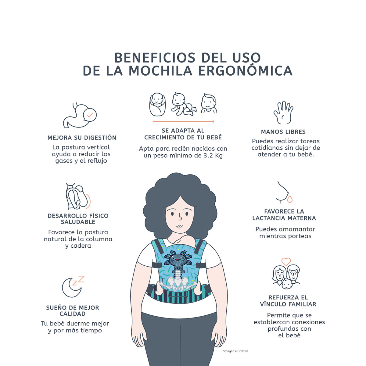 Foto 7 | Portabebé Ergonómico La Rebozería Nukú Dryfit Bebé