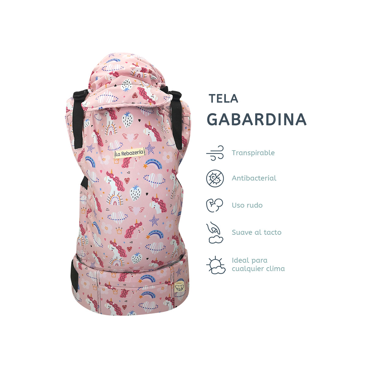 Foto 6 pulgar | Portabebé Ergonómico Nukú Gabardina La Rebozería Bebé