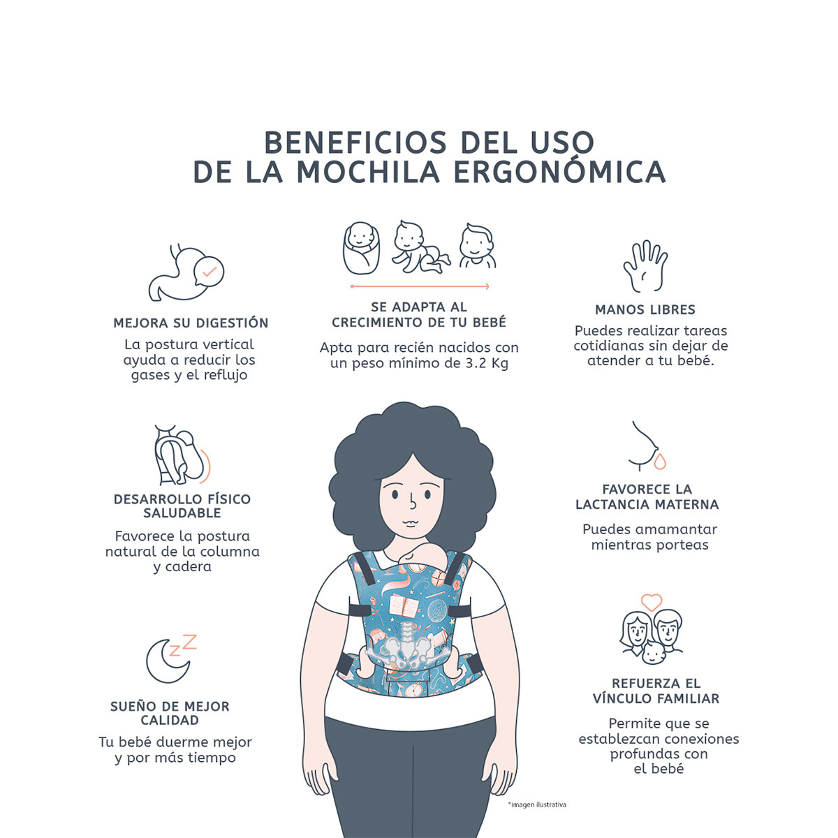 Foto 7 | Portabebé Ergonómico La Rebozería Nukú Dryfit Bebé