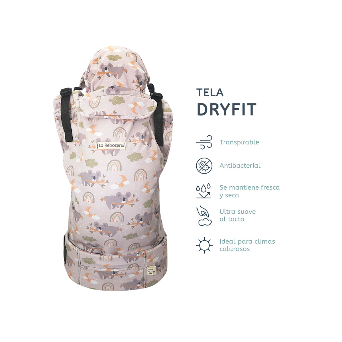 Foto 5 | Portabebé Ergonómico La Rebozería Nukú Dryfit Bebé