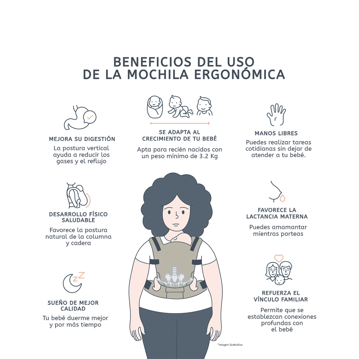 Foto 8 pulgar | Portabebé Ergonómico Gabardina Lisa La Rebozería Nukú