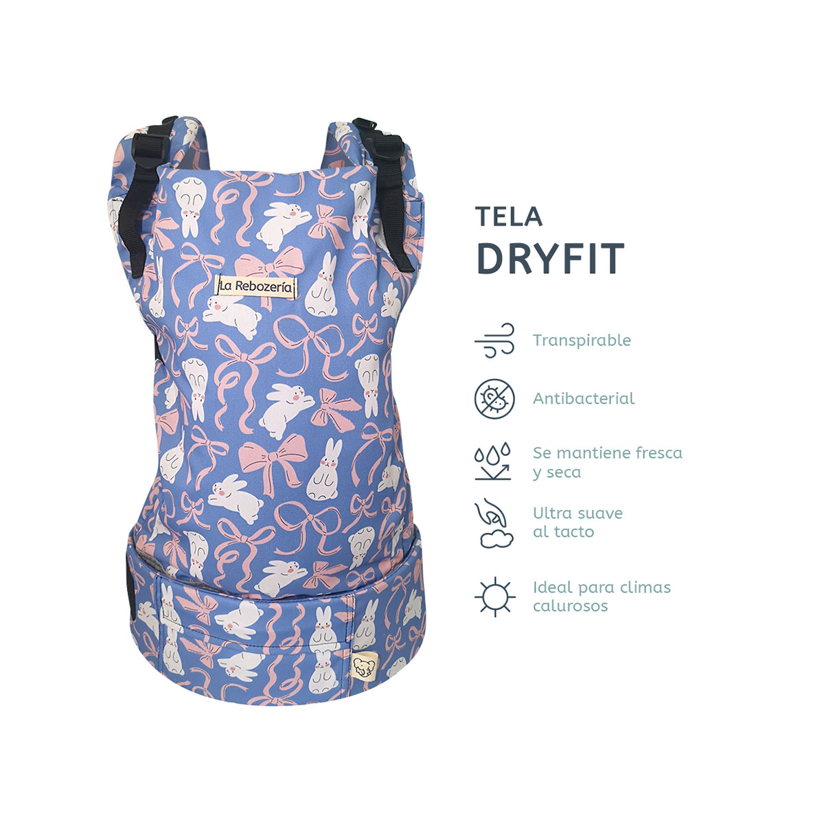 Foto 5 | Portabebé Ergonómico La Rebozería Nukú Dryfit Bebé