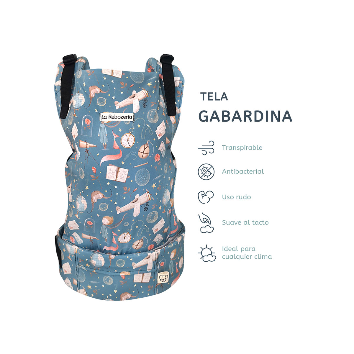 Foto 6 pulgar | Portabebé Ergonómico Nukú Gabardina La Rebozería Bebé