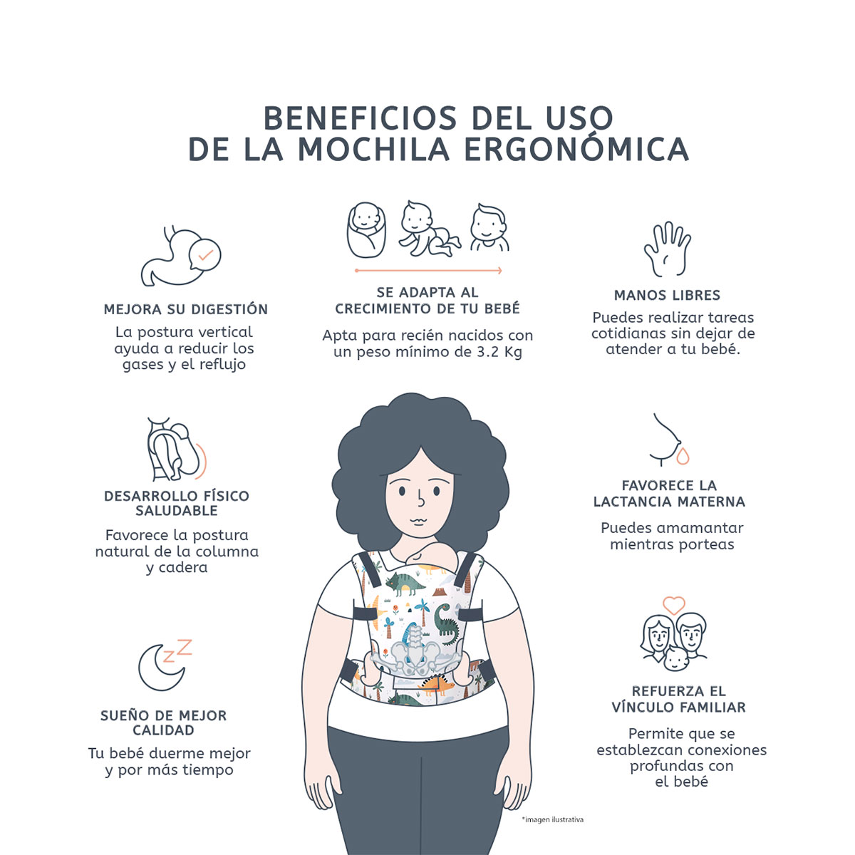 Foto 7 | Portabebé Ergonómico La Rebozería Nukú Dryfit Bebé