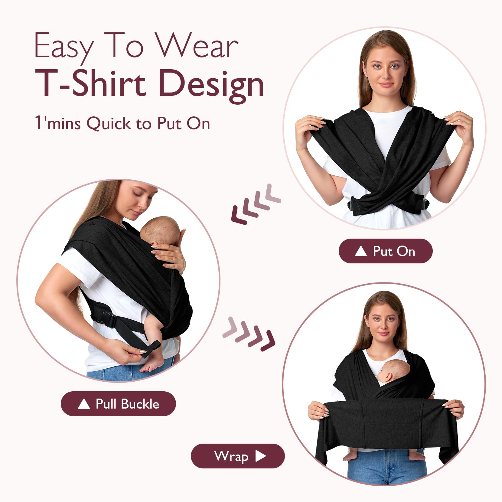 Foto 5 | Portabebés Momcozy, Tela Respetuosa Con La Piel, Color Negro - Venta Internacional.