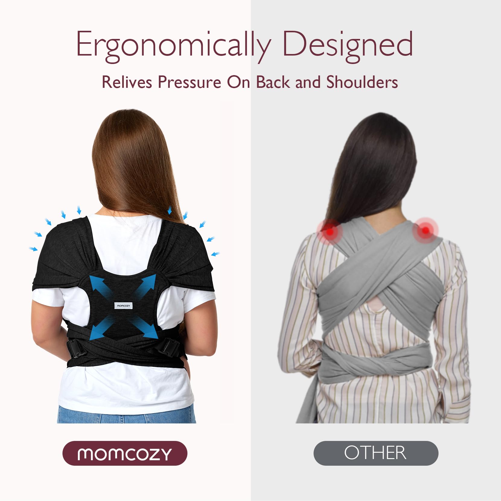 Foto 7 | Portabebés Momcozy, Tela Respetuosa Con La Piel, Color Negro - Venta Internacional.