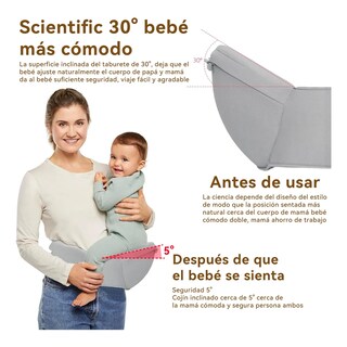 Foto 5 | Cangurera Lab.g para Bebé 3-48 Meses Gris