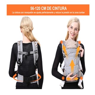 Foto 3 | Cangurera Bebe Mochila Portabebés Canguros Ergonómica Belug, Gris