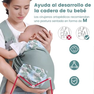 Foto 4 | Mochila Portabebés Belug Ergonómica Ideal Para Amamantar 0-36meses Verde