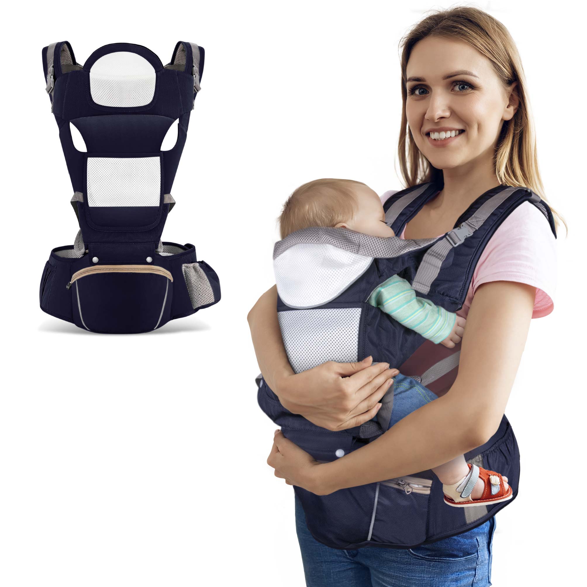 Foto 2 pulgar | Magma Life Cangurera Ergonómica Para Bebés: Portabebpe Ideal Para 12 A 36 Meses, Soporta 20kg, Con Bolsas De Almacenaje