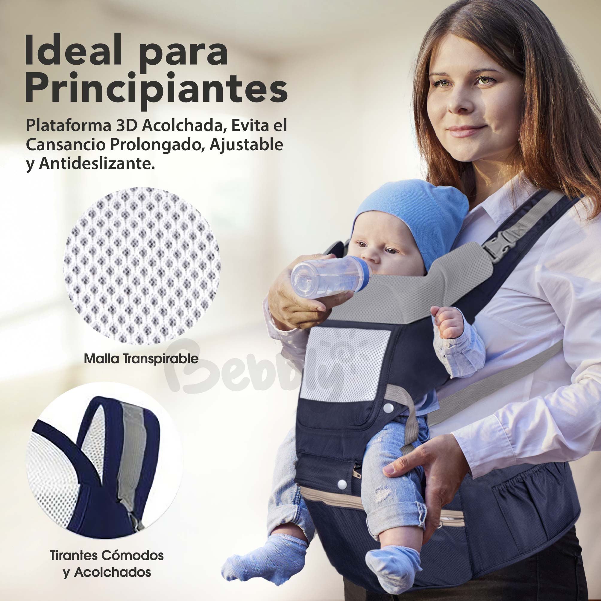 Foto 2 | Magma Life Cangurera Ergonómica Para Bebés: Portabebpe Ideal Para 12 A 36 Meses, Soporta 20kg, Con Bolsas De Almacenaje