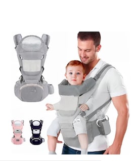 Foto 1 | Cangurera Portabebé Mochila Multifuncional Con Asiento Bebé Color Griscangurera Portabebé Mochila Multifuncio