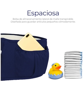 Foto 6 | Cangurera Portabebé Mochila Multifuncional Con Asiento Bebé Color Azul