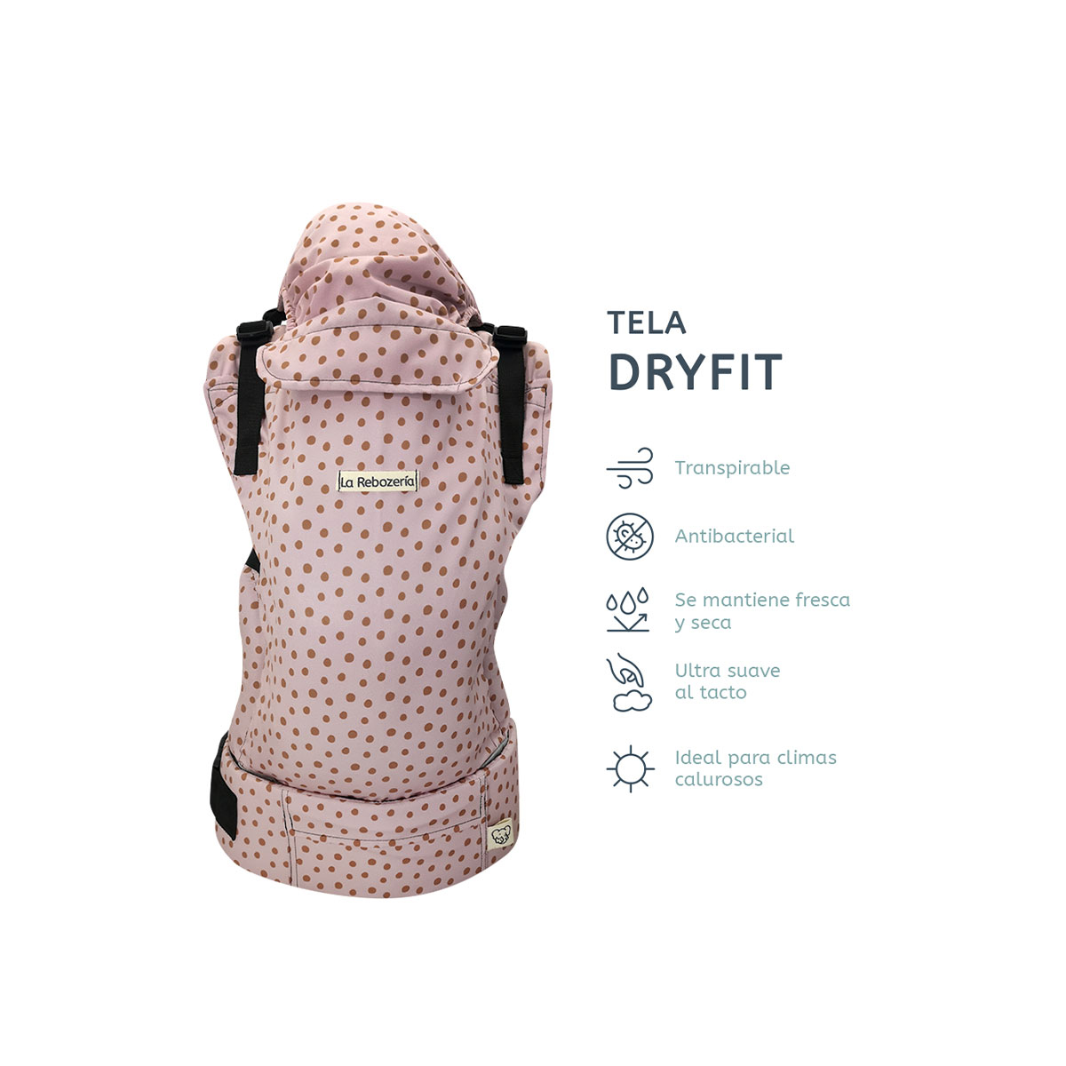 Foto 6 pulgar | Portabebé Ergonómico La Rebozería Nukú Dryfit Bebé