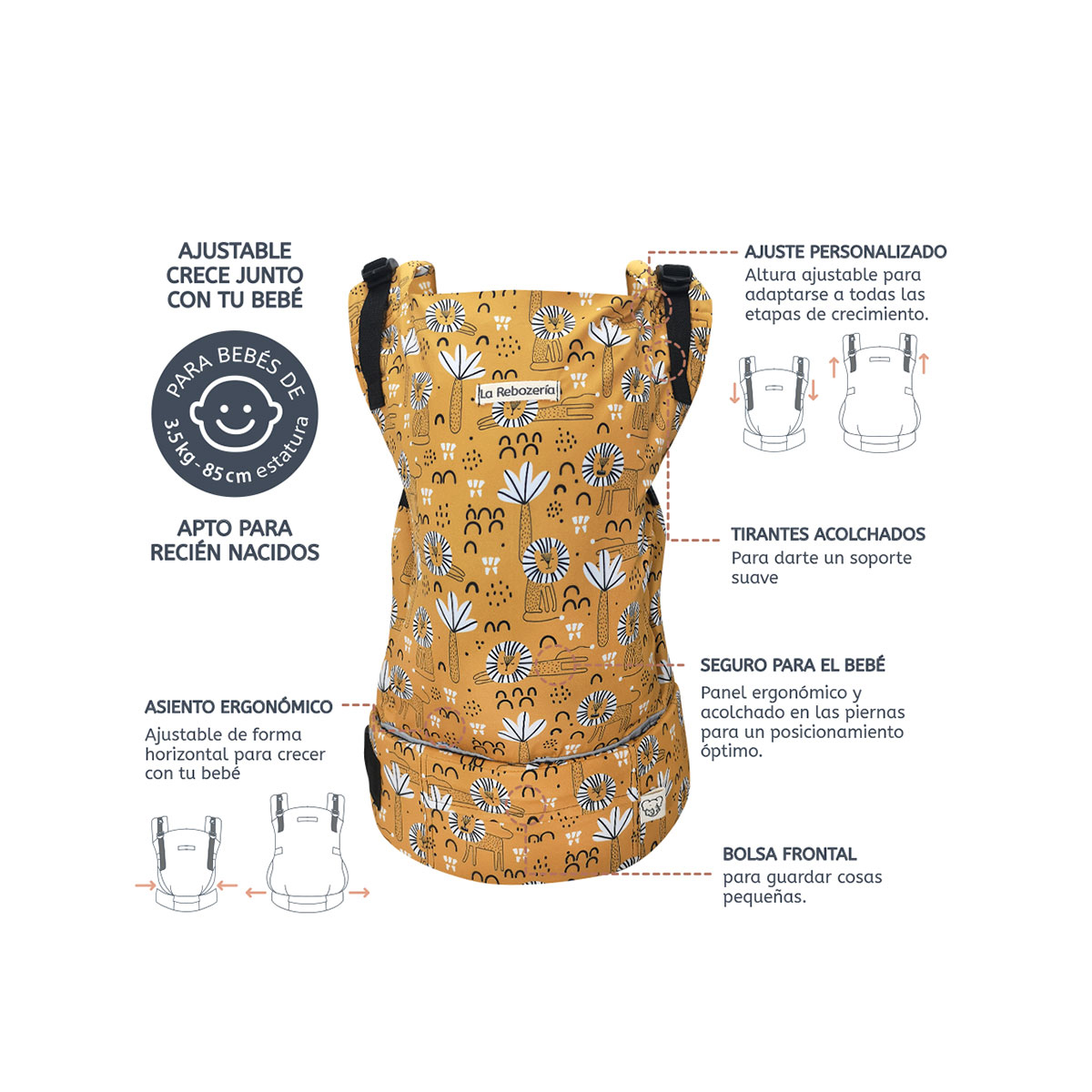 Foto 6 | Portabebé Ergonómico La Rebozería Nukú Dryfit Bebé