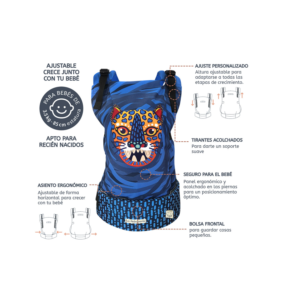 Foto 7 pulgar | Portabebé Ergonómico La Rebozería Nukú Dryfit Bebé