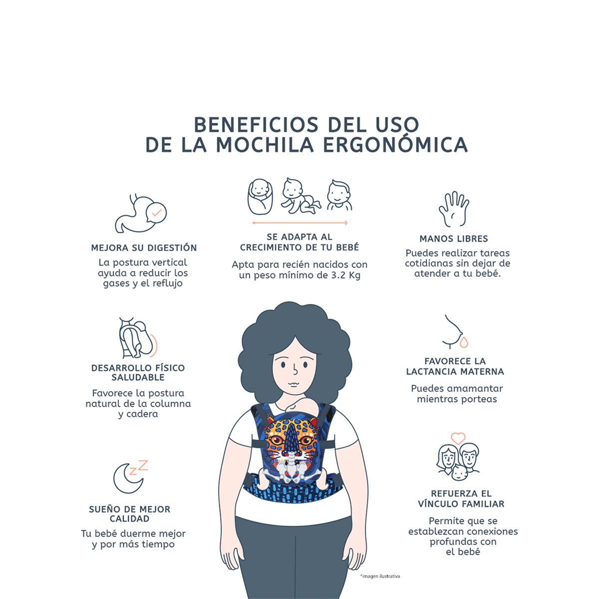 Foto 7 | Portabebé Ergonómico La Rebozería Nukú Dryfit Bebé