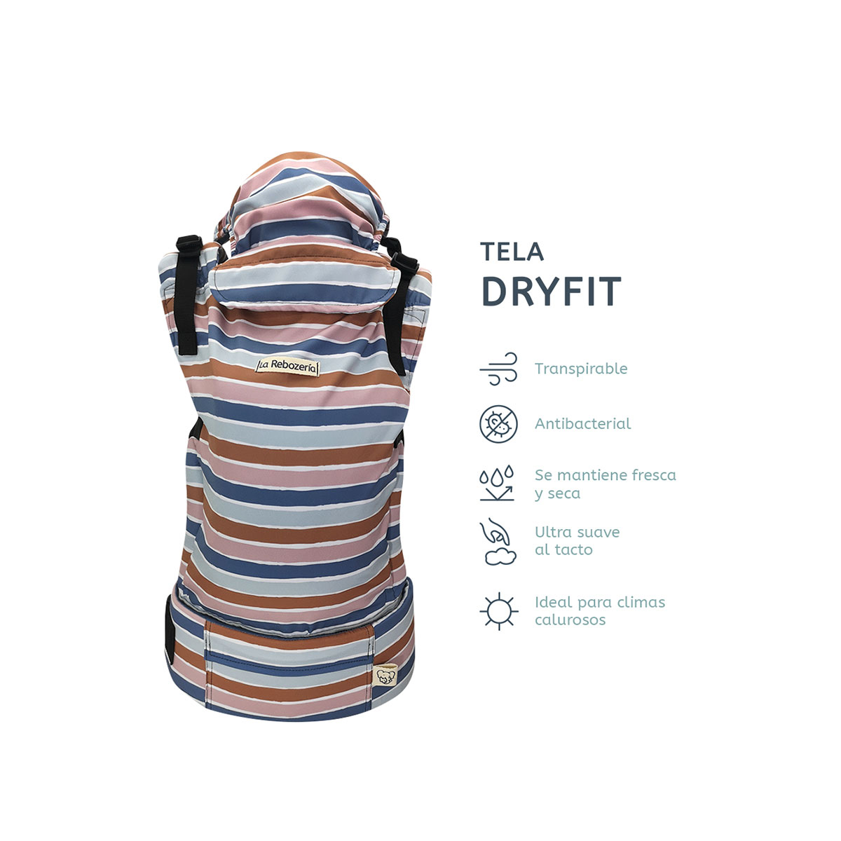 Foto 5 | Portabebé Ergonómico La Rebozería Nukú Dryfit Bebé