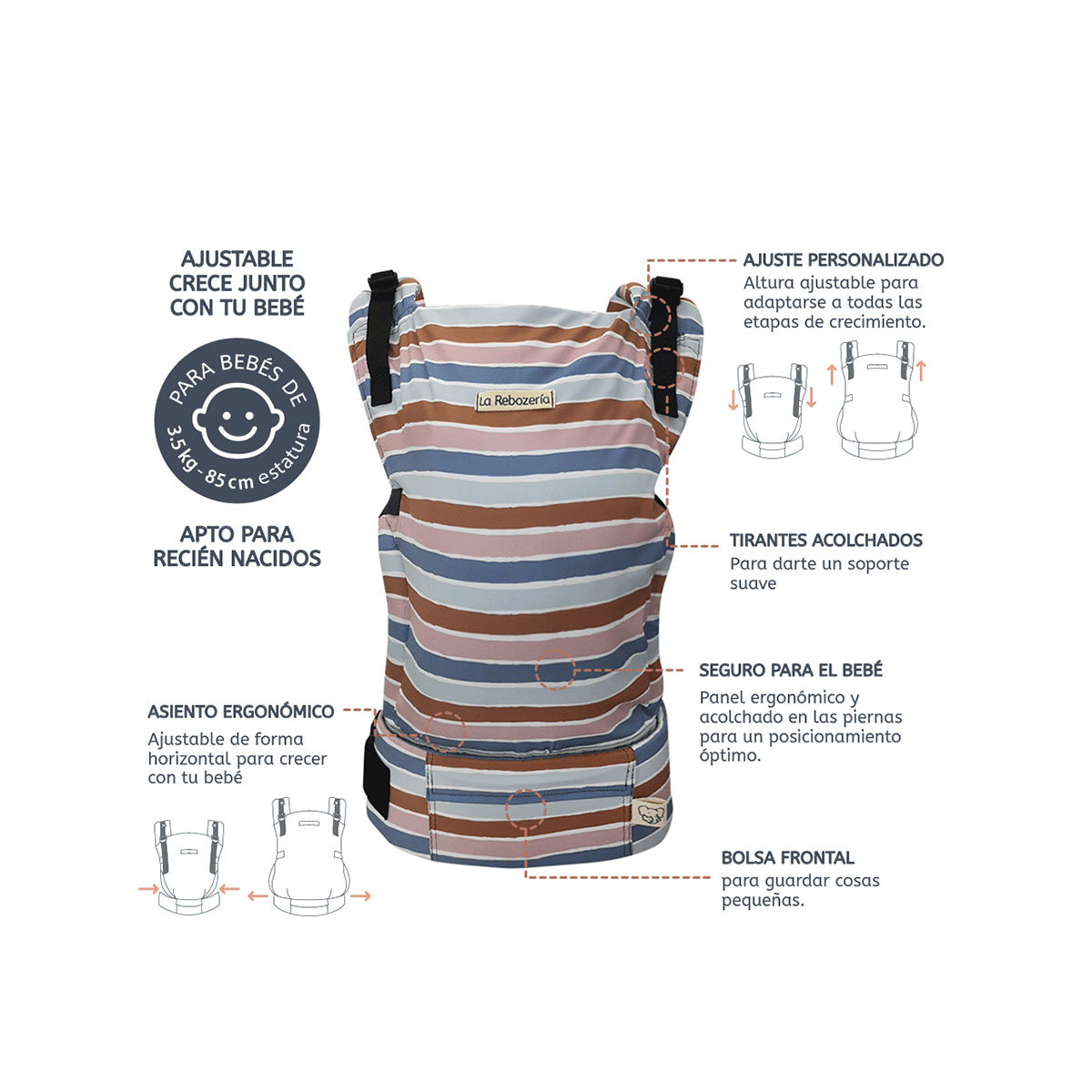 Foto 6 | Portabebé Ergonómico La Rebozería Nukú Dryfit Bebé
