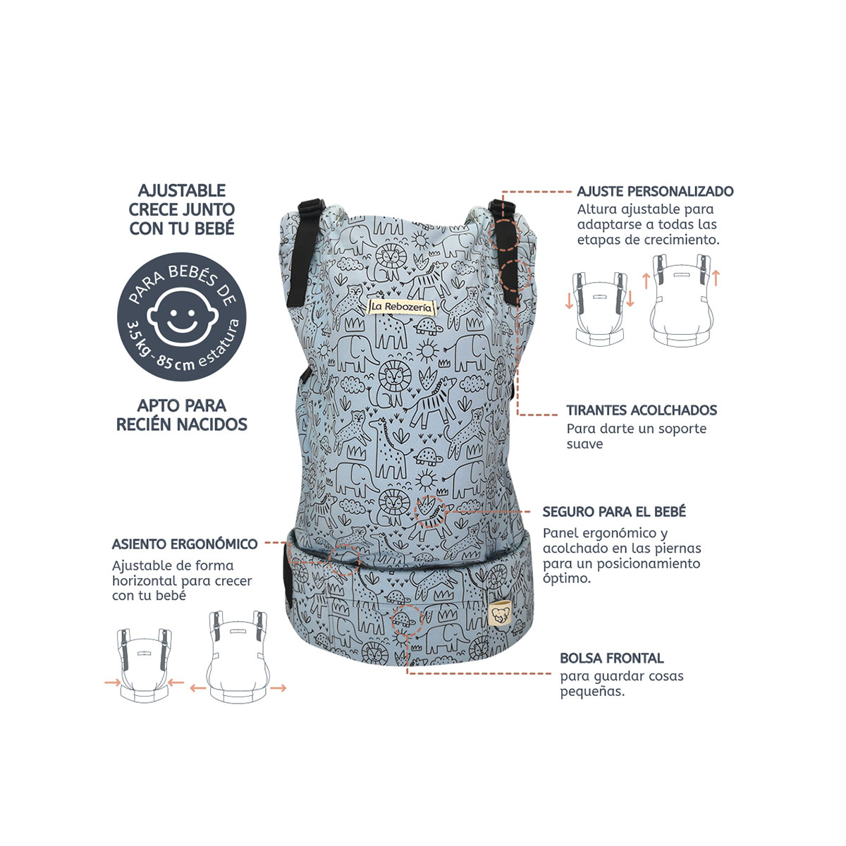 Foto 6 | Portabebé Ergonómico La Rebozería Nukú Dryfit Bebé