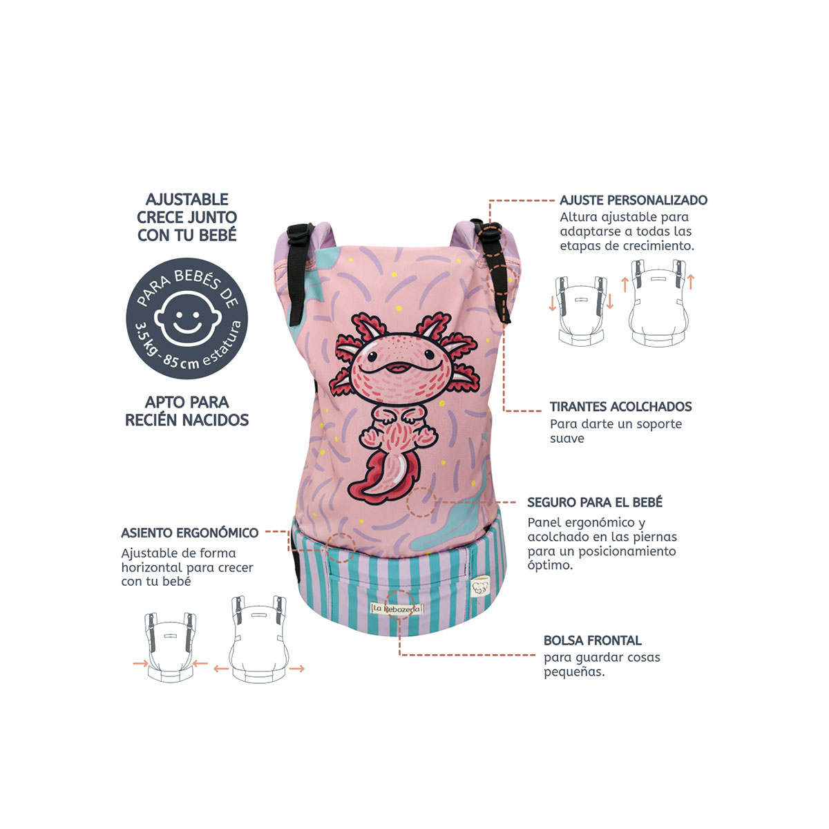 Foto 6 | Portabebé Ergonómico La Rebozería Nukú Dryfit Bebé