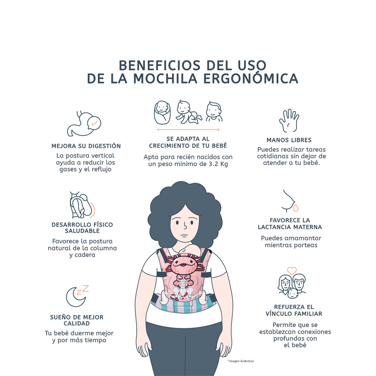 Foto 7 | Portabebé Ergonómico La Rebozería Nukú Dryfit Bebé