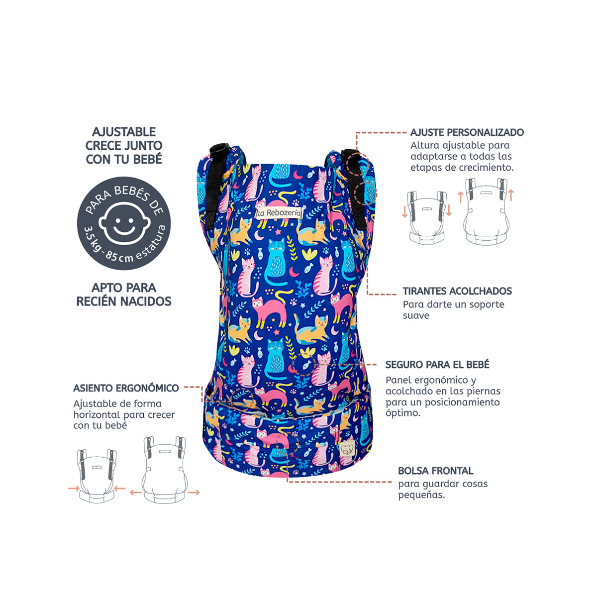 Foto 6 | Portabebé Ergonómico La Rebozería Nukú Dryfit Bebé
