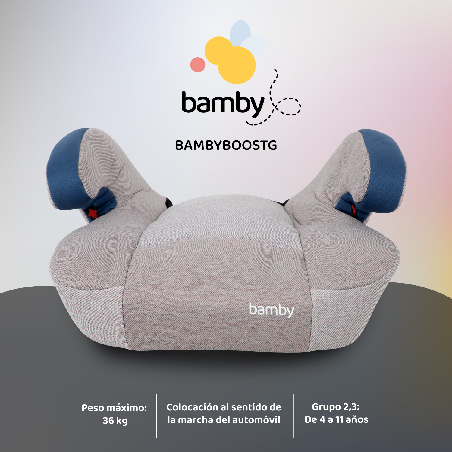Foto 3 pulgar | Asiento Elevador de Coche para Bebé Bamby Gris
