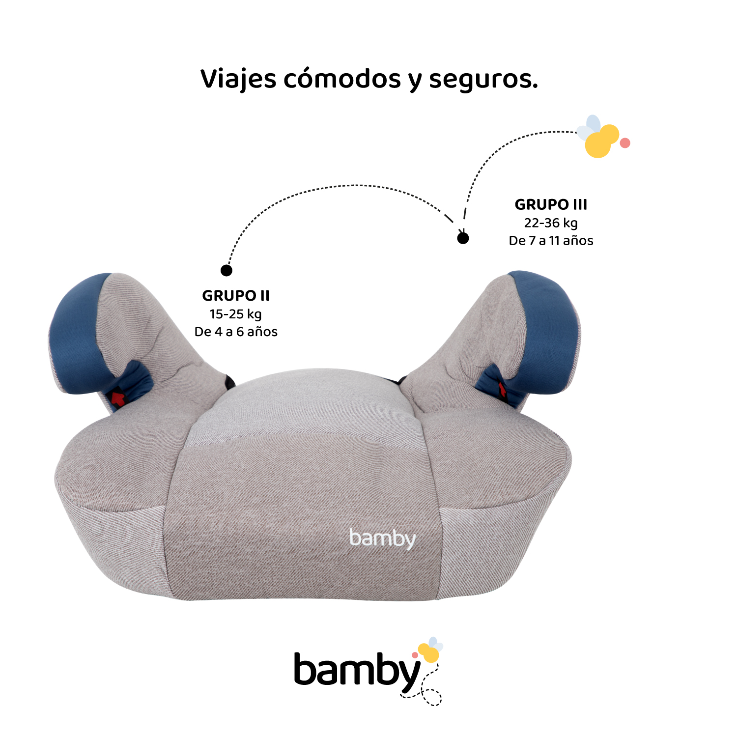 Foto 8 pulgar | Asiento Elevador de Coche para Bebé Bamby Gris