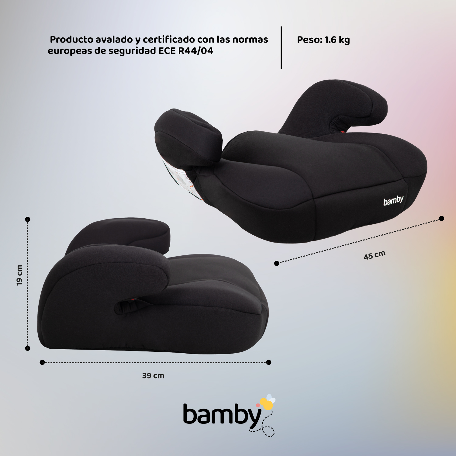 Foto 8 | Asiento Elevador de Coche para Bebé Bamby Negro