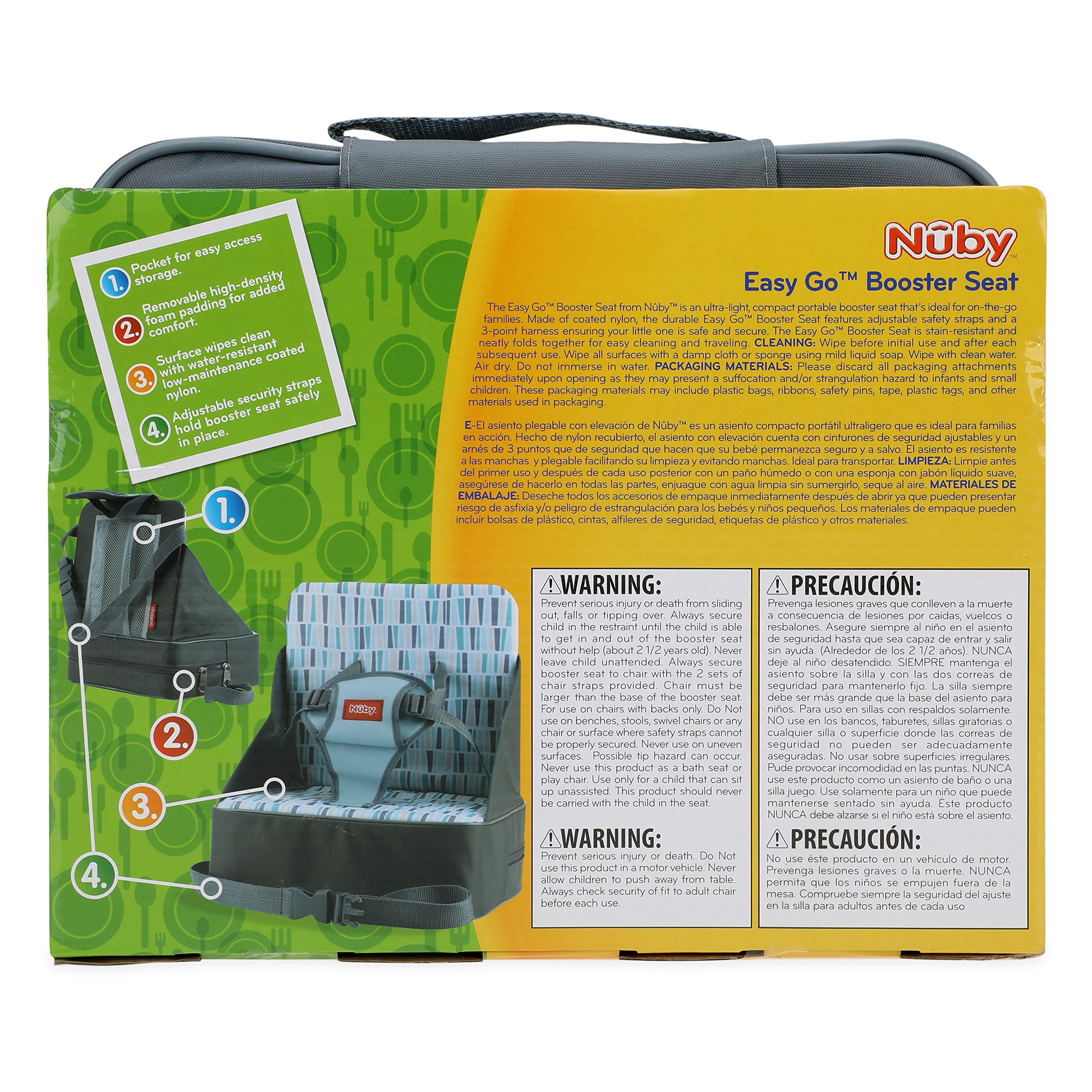 Foto 8 pulgar | Asiento Elevador Nuby Easy Go Para Bebés Y Niños Pequeños, Color Gris - Venta Internacional.