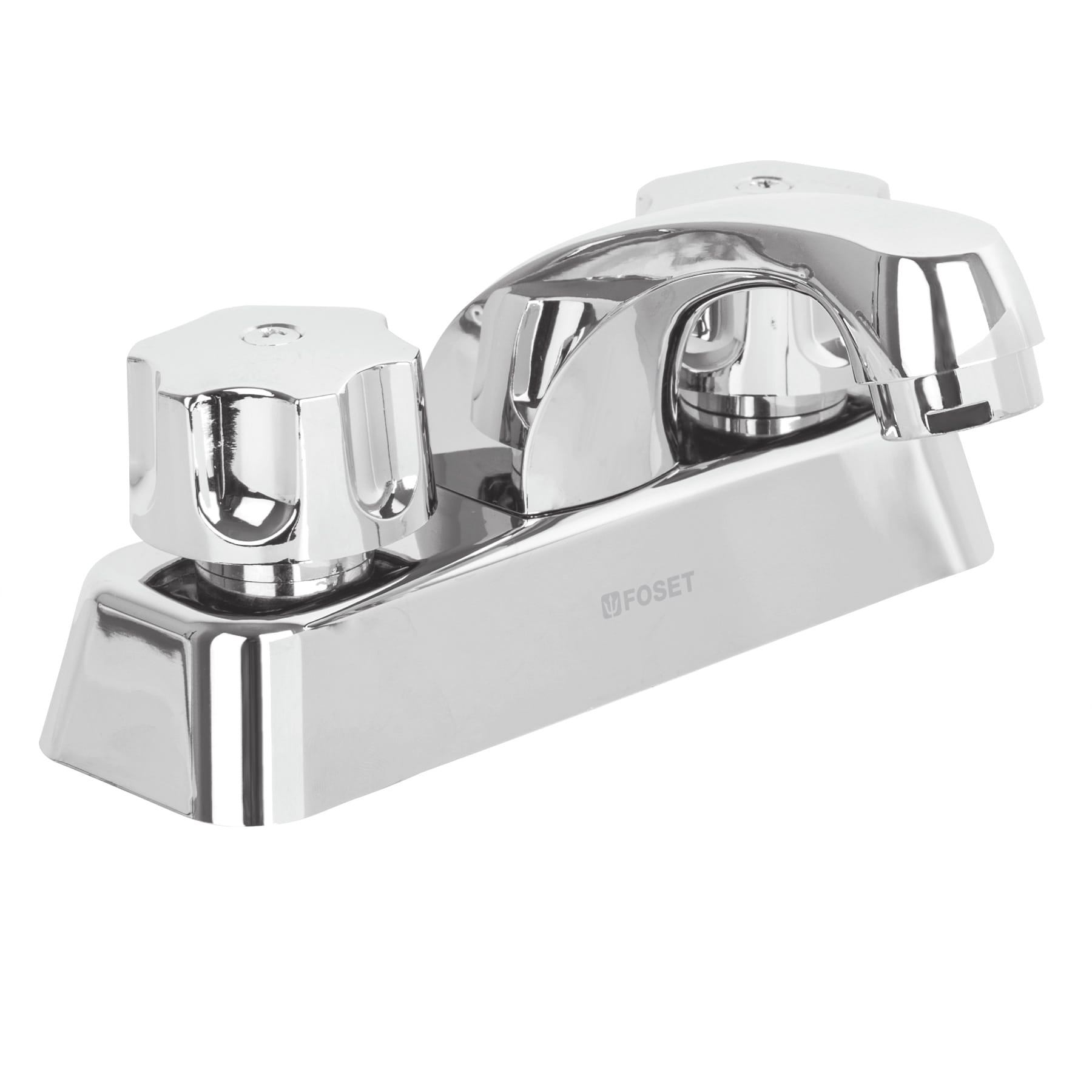 Mezcladora Plástica Lavabo Foset Cuello Corto Manerales Estándar color Plata